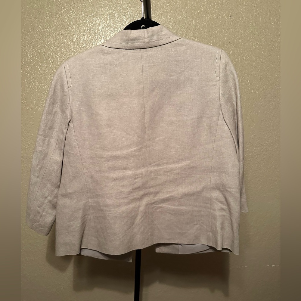 Talbots Light Cream Linen-Blend Classic Blazer - Picture 2 of 4